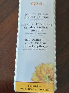 GiGi Natural Muslin Epilating Strip - 100 PACK NWT 4.5" x 1.5"